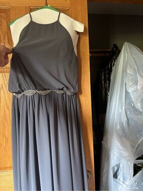Donna Morgan Gray Beaded Waist Maxi ‘Mother of the Groom’